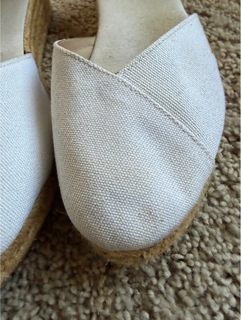Viscata Barcelona white canvas Pubol espadrille wedges Size 8.5